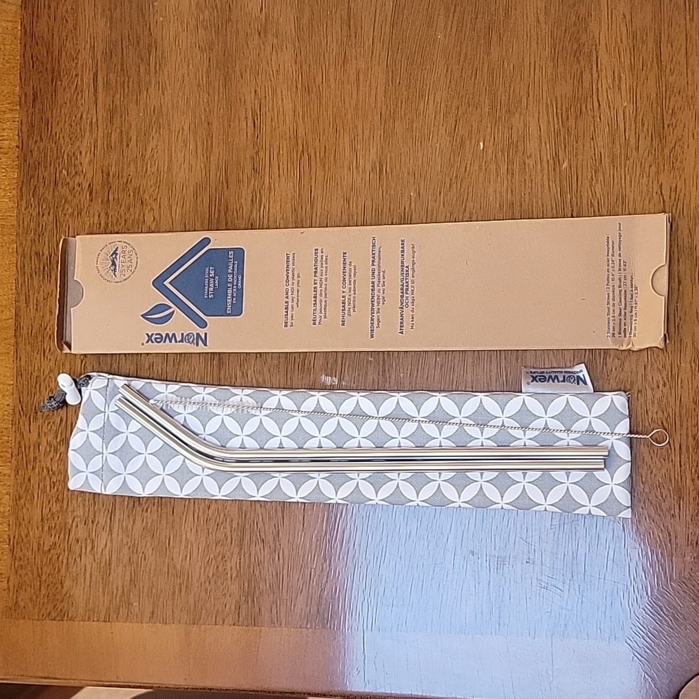 NIB Norwex stainless steel drinking straws